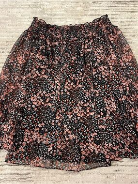 Black and Pink Floral Off the Shoulder Top